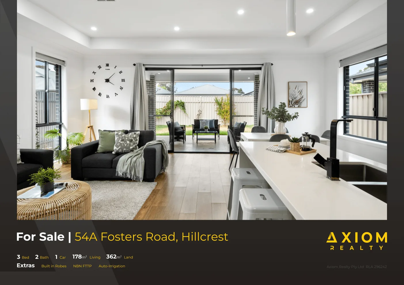 Axiom Realty brand marketing flyer design by Business Nebula